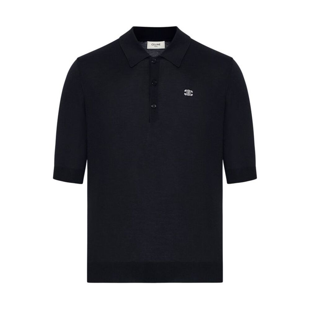 Celine Men Cotton Polo With Triomphe Logo